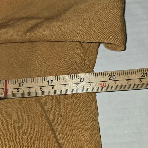 Uniqlo Rayon Skipper Collar Blouse Mustard Yellow Relaxed Fit XS Career Office - Picture 8 of 11